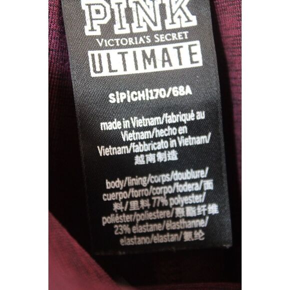VICTORIA'S SECRET PINK LEGGINGS SIZE SMALL BURGUNDY RED - Picture 6 of 6